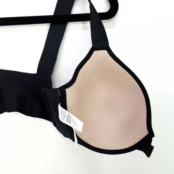 SPANX Bra Black Illusion Lace Full Coverage Underwire Front Close 32DD Stretch - Picture 14 of 15